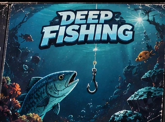 Capa Deep Fishing com peixes no fundo do mar