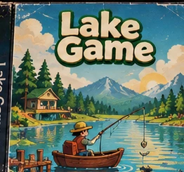 Capa de Lake Game, pescaria em um lago tranquilo